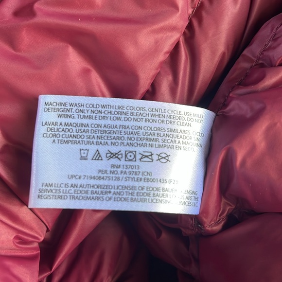 Eddie Bauer Men's Packable Jacket (Caviar/Maroon, XL) - Picture 4 of 5